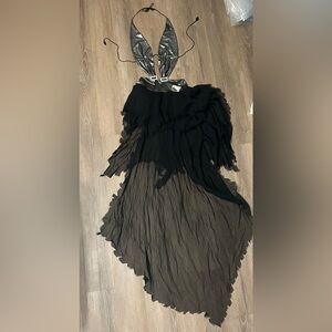 Ricardo Zuccolini Elegant Silver and Black Women's Dress